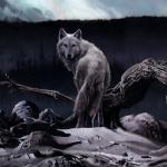 Detail Image of Boreal, wolf painting. - art by Geoff Taylor
